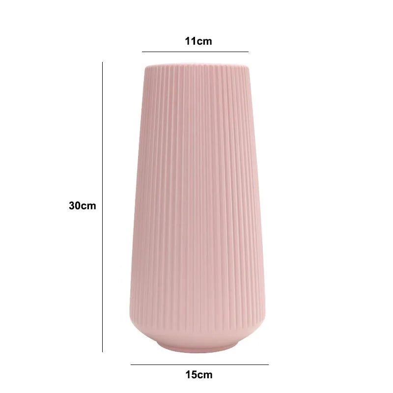vases décoratifs modernes rayures verticales bleu blanc rose vert pastel minimaliste