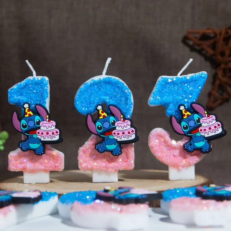 bougies numériques chiffres animées bleu rose blanches scintillantes personnages fêtes gâteaux anniversaire