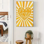 affiche murale moderne sunshine rayons soleil jaune salon chambre deco minimaliste