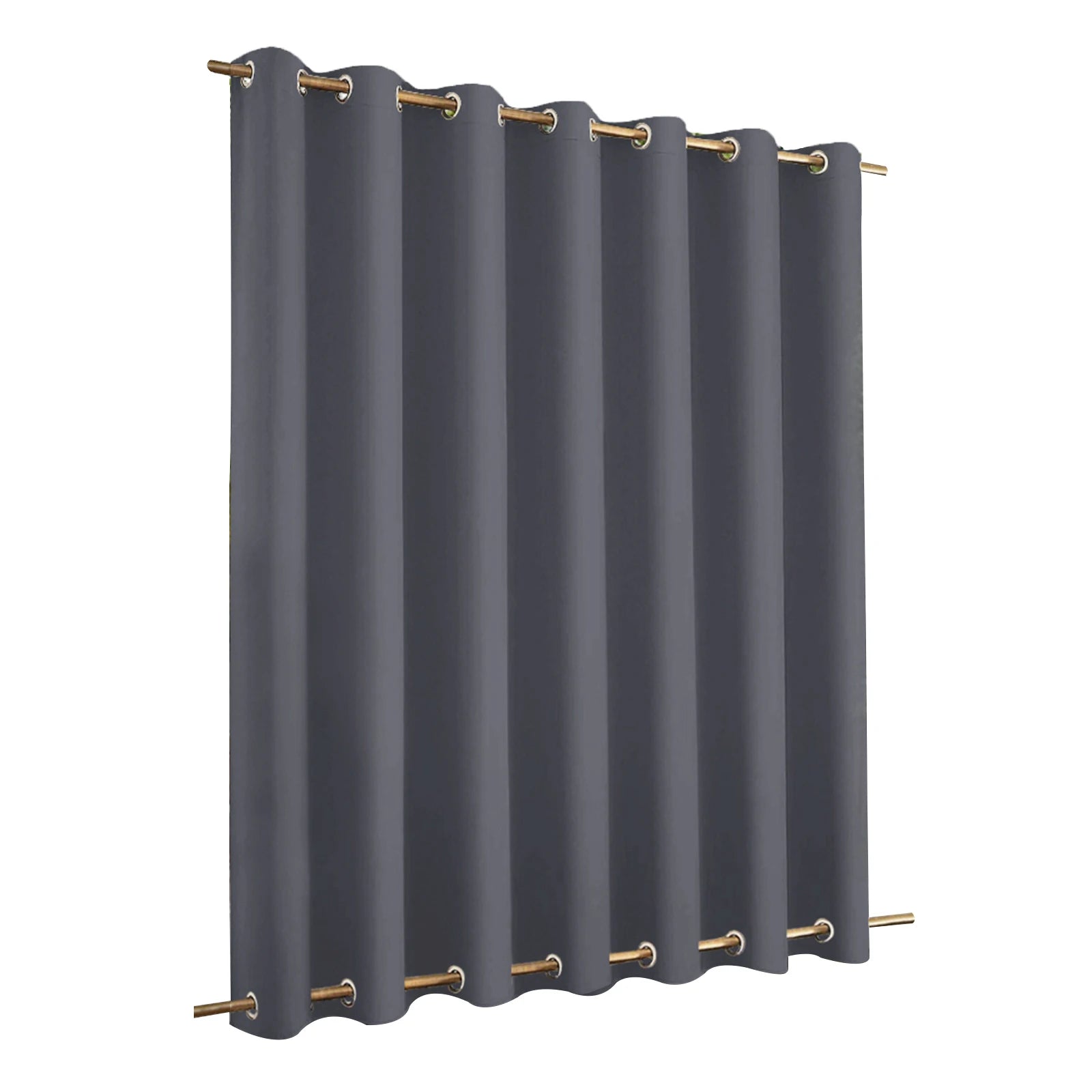 Rideau obscurant gris avec œillets dorés, idéal pour chambre ou salon, offre élégance et confort en bloquant efficacement la lumière. Design moderne et polyvalent, facile à installer. Parfait pour une décoration intérieure contemporaine.