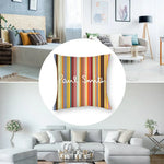housse coussin multicolore rayures horizontales contemporain non toxique polyester fixations