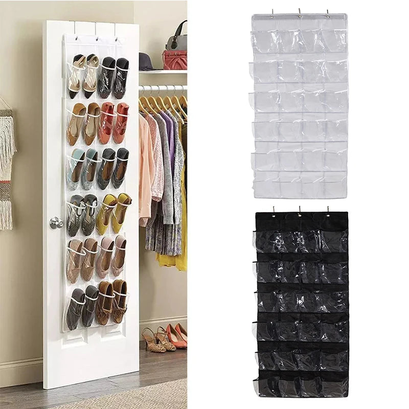 rangement mural porte chaussures 24 poches transparent crochets moderne suspension chambre