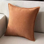 taies d'oreillers carrées velours moderne marron beige orange opaques non toxiques 100% polyester