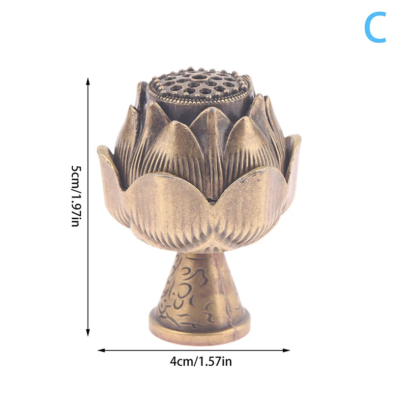 brûleur d'encens bronze doré motif floral oriental cendrier spatule métal