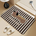 tapis sol antidérapant imperméable moderne rayures chien cartoon bienvenue maison européen américain