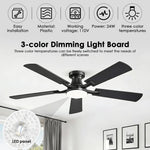 panneau led ventilateur 24w noir bois moderne clips magnétiques vis fixations 16cm