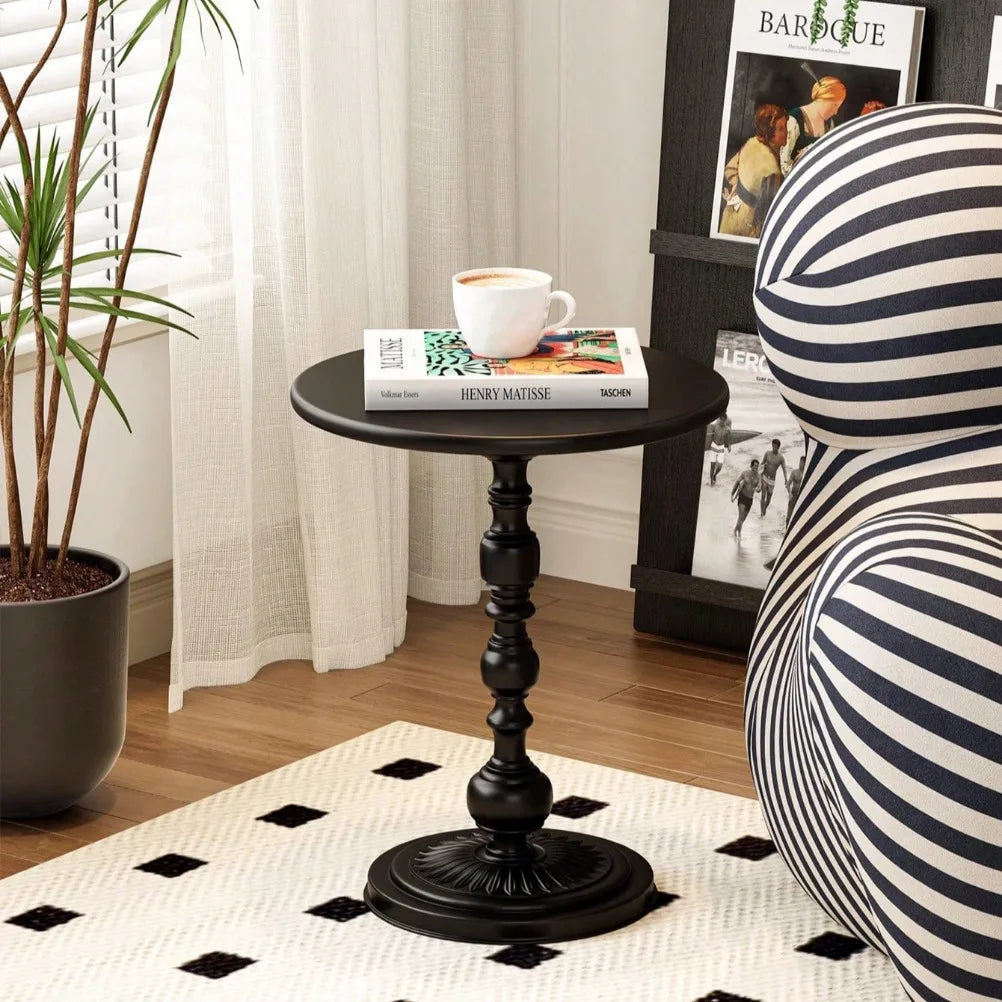 table d'appoint vintage table basse ronde fer noir classique salon chambre qualité decoration maison