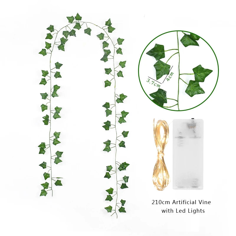 guirlande lumineuse feuilles vertes led blanc extérieur moderne décoration mariage chambre festive