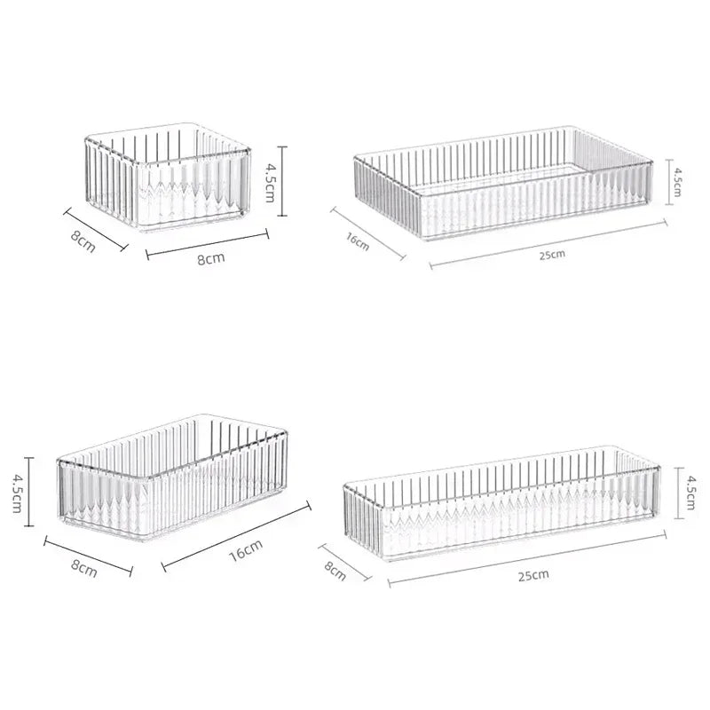 organisateurs rangement tiroir transparent boites rangement minimaliste reutilisable respectueux environnement cosmétiques maquillage brosse pinceaux