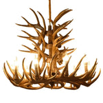 lustre suspendu rustique boisé marron clair ampoules incandescence sans ombre bras