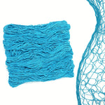 décoration murale filet pêche bleu marine beige clair tissé main nautique coquillages naturels plage