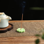 support encens céramique fleurs cerisier artisanal aromathérapie salon