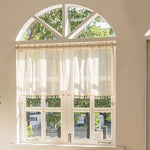 rideau bohème beige rayé translucide champêtre tringle rideau inclus(franges décoratives)