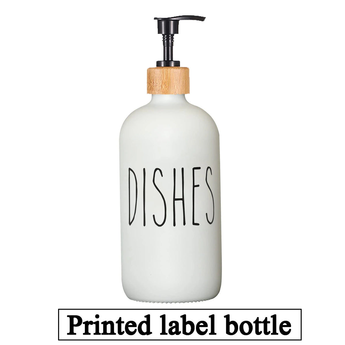 distributeur savon liquide cuisine pompe bois bouteille blanche noire vaisselle mains pot verre