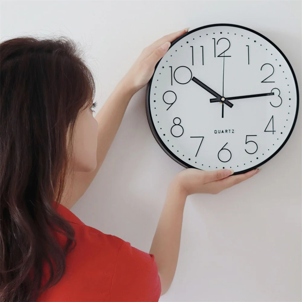 horloge murale moderne rose blanche noire bleue quartz aiguille unique minimaliste salon