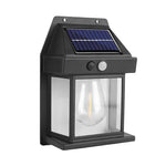 lampe solaire murale noire led transparente moderne capteur mouvement panneau solaire