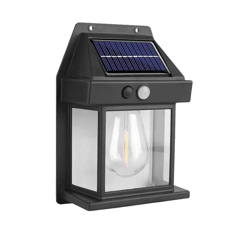 lampe solaire murale noire led transparente moderne capteur mouvement panneau solaire