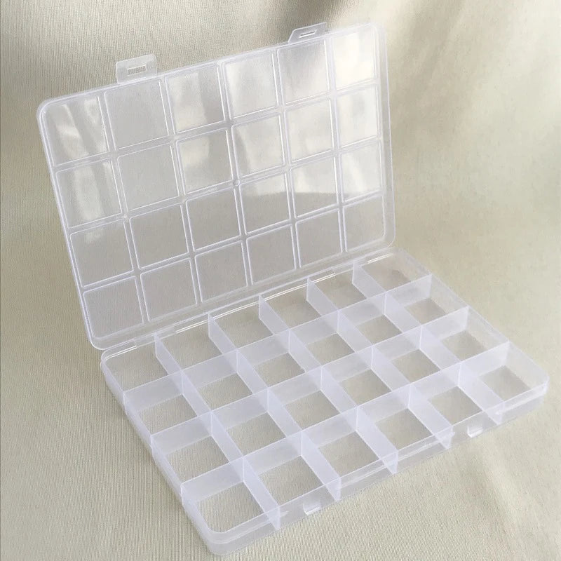boîte rangement transparente compartiments pratique bijoux vis organisation présentation poignées latérales.storage organizer transparent compartments