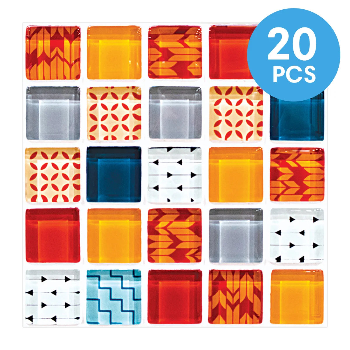 carreaux mosaïque adhésifs modernes 20x20cm imperméables antimoisissures résistants feu 10 feuilles
