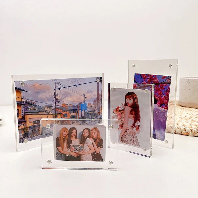 cadre photo acrylique transparent moderne clips photos porte photo