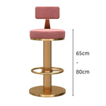 tabourets bar velours bleu marine gris rose contemporains assise dorée pieds métal adjustable