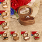 boîte bois rangement bague mariage fiançailles classique or argent clips étui transporte bijoux
