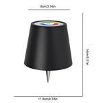 lampe table led rechargeable contemporaine base pierre abat jour noir tactileextérieur restaurant bar festival