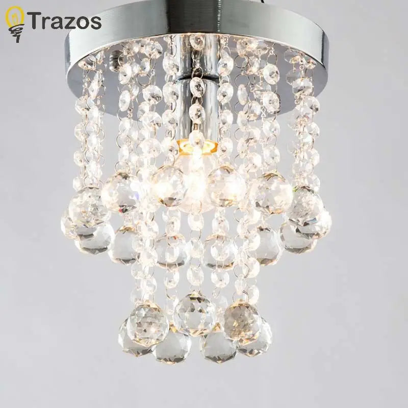 lampe suspendue cristal modernes élégantes transparentes argentées éclairage cuisine montée surface toucher interrupteur led