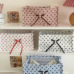 boîtes rangement coton pliables rose blanc noir pois texturées