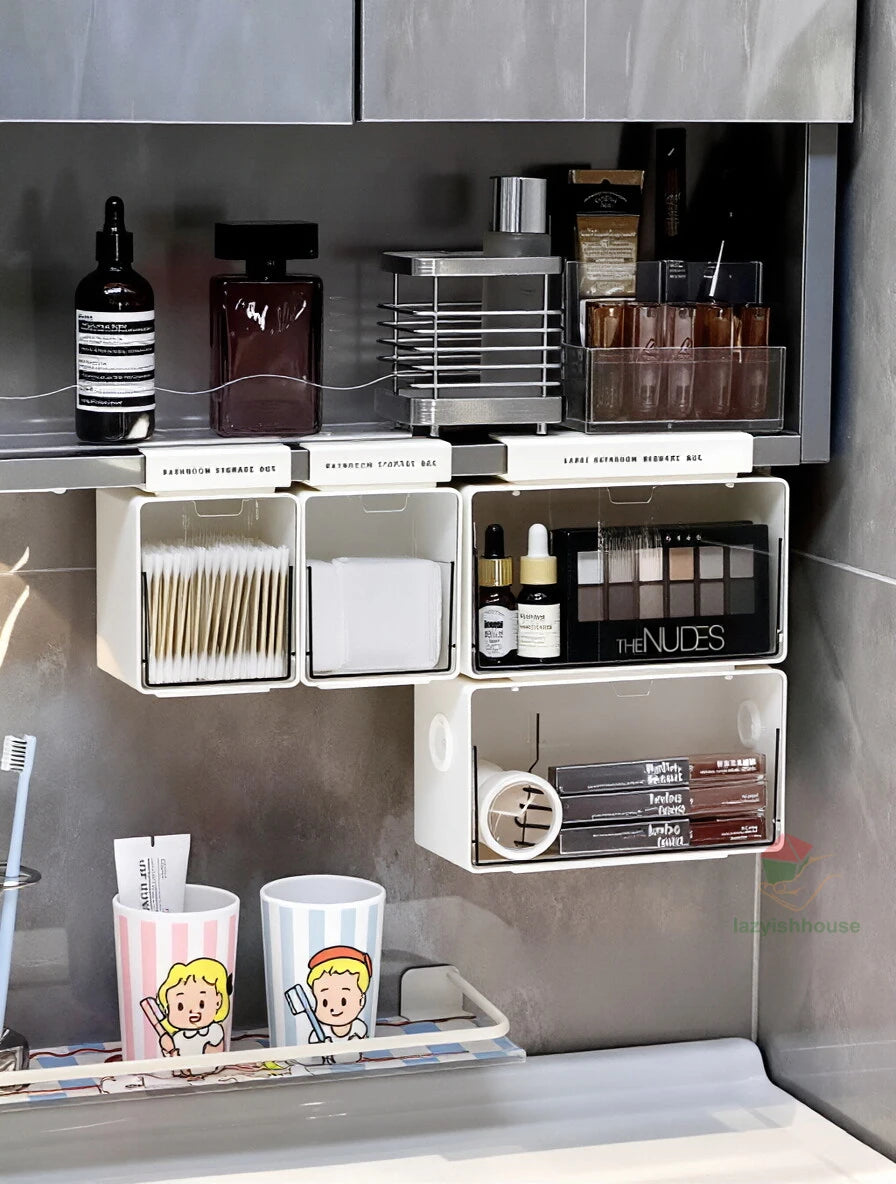 boîtes rangement transparentes blancs moderne coton tiges maquillage pochettes pinceaux ustensiles cuisine imperméables abs