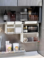 boîtes rangement transparentes blancs moderne coton tiges maquillage pochettes pinceaux ustensiles cuisine imperméables abs