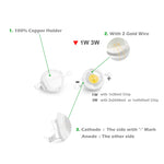 ampoules led blanc moderne adhésif 3w 1w haute luminosité fils dorés cathode anode