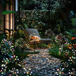 lampions solaires led noirs multicolores fleurs lumineuses moderne extérieur base solaire tringle jardin vacances