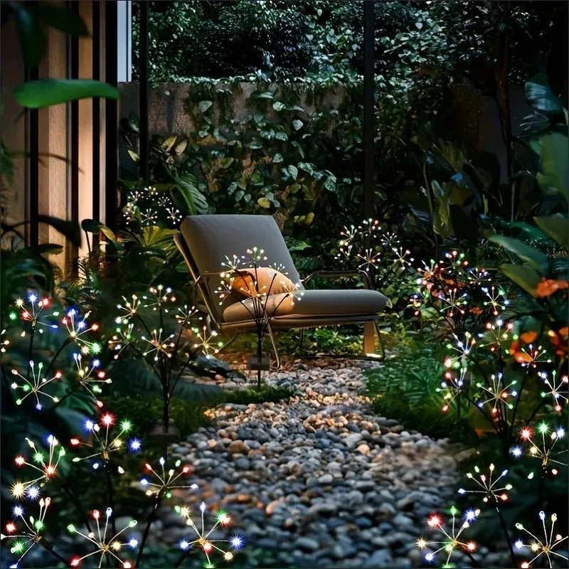 lampions solaires led noirs multicolores fleurs lumineuses moderne extérieur base solaire tringle jardin vacances