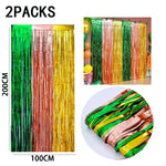 rideau franges métalliques couleurs vives mariage anniversaire décoration festive adhésif pack deux