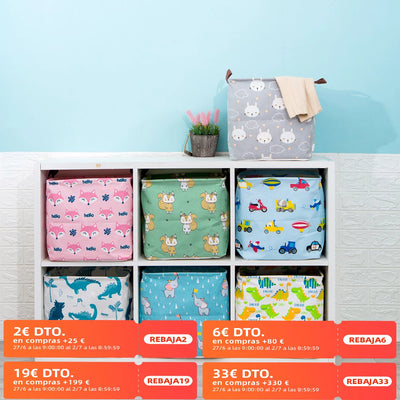 Cube de rangement pliable en toile beige