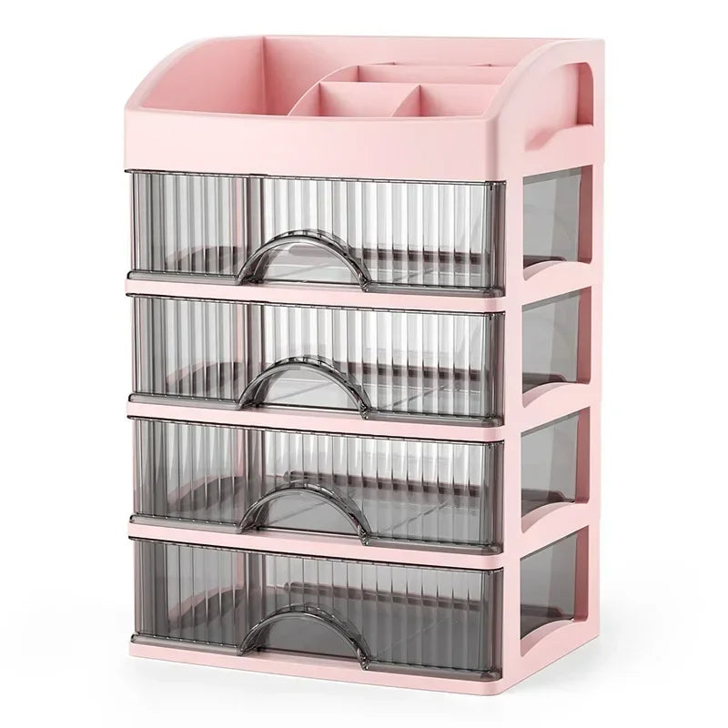 boîte rangement tiroirs transparente blanc moderne organisateur cosmétique multifonctionnelle double