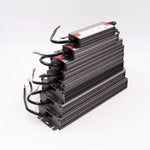 transformateur électrique led 12v 24v ip67 gris rayures clips câbles