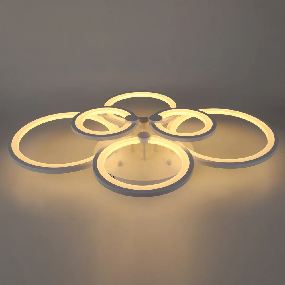 lampe led moderne blanche circulaire minimaliste opaques interrupteur tactile télécommande