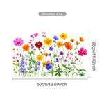 autocollants muraux fleurs multicolores deco maison balcon cuisine sans résidus réutilisables miroir variées feuilles