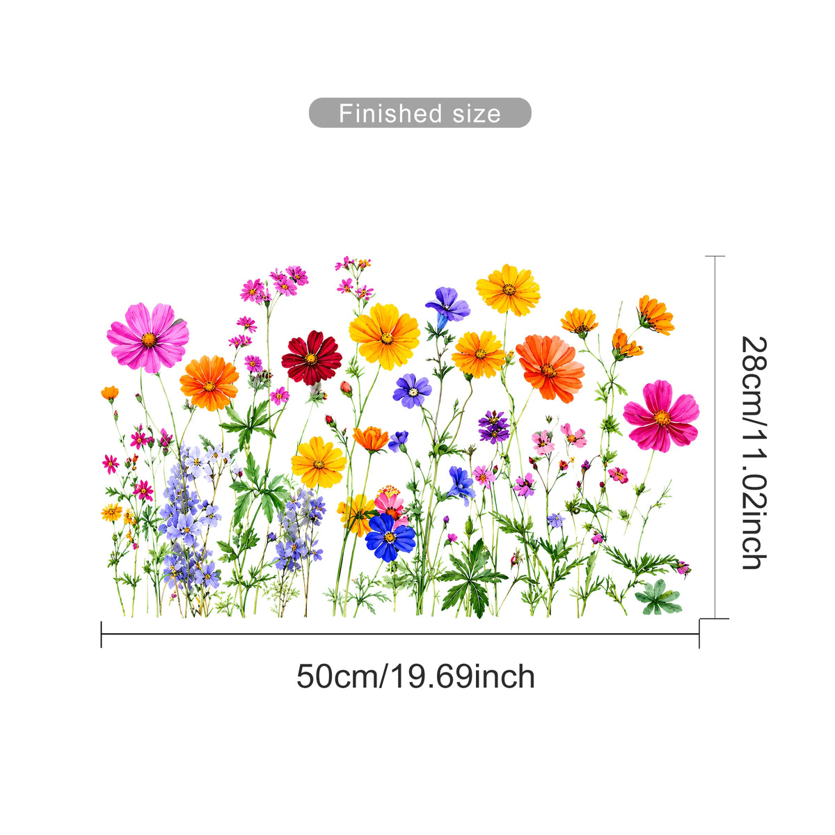 autocollants muraux fleurs multicolores deco maison balcon cuisine sans résidus réutilisables miroir variées feuilles