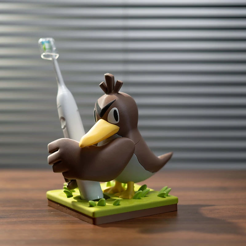 support brosse dents électrique pokémon farfetch'd cartoon enfantin marron beige jaune vert ornement salle