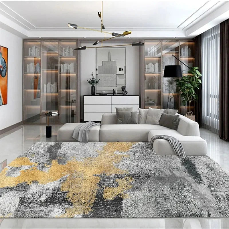 Détail du motif géométrique sur tapis de décoration intérieure