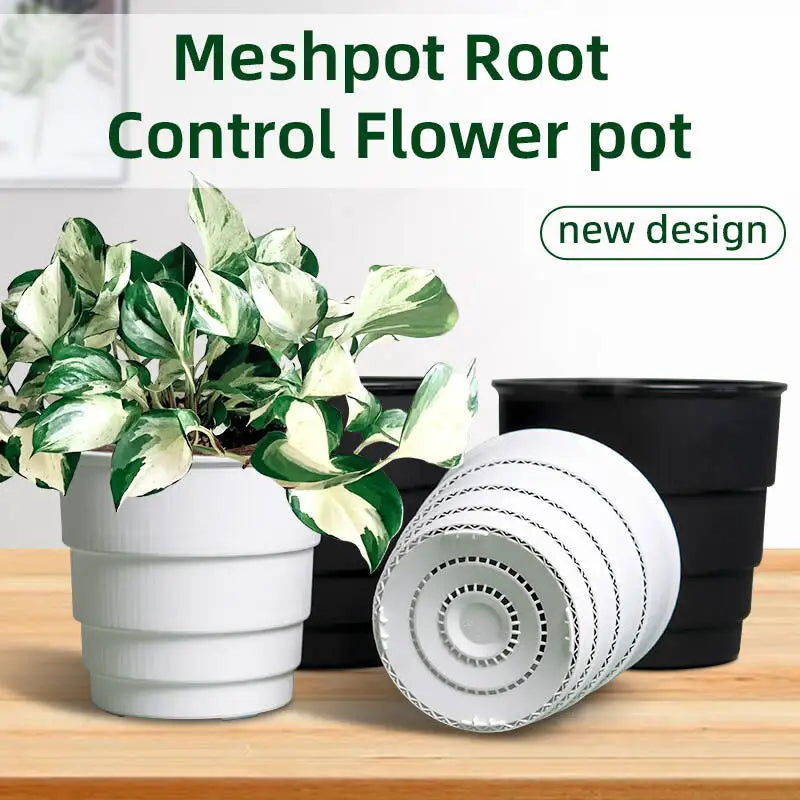 Pot meshpot 14cm blanc pour plantes d'intérieur avec trous d'air