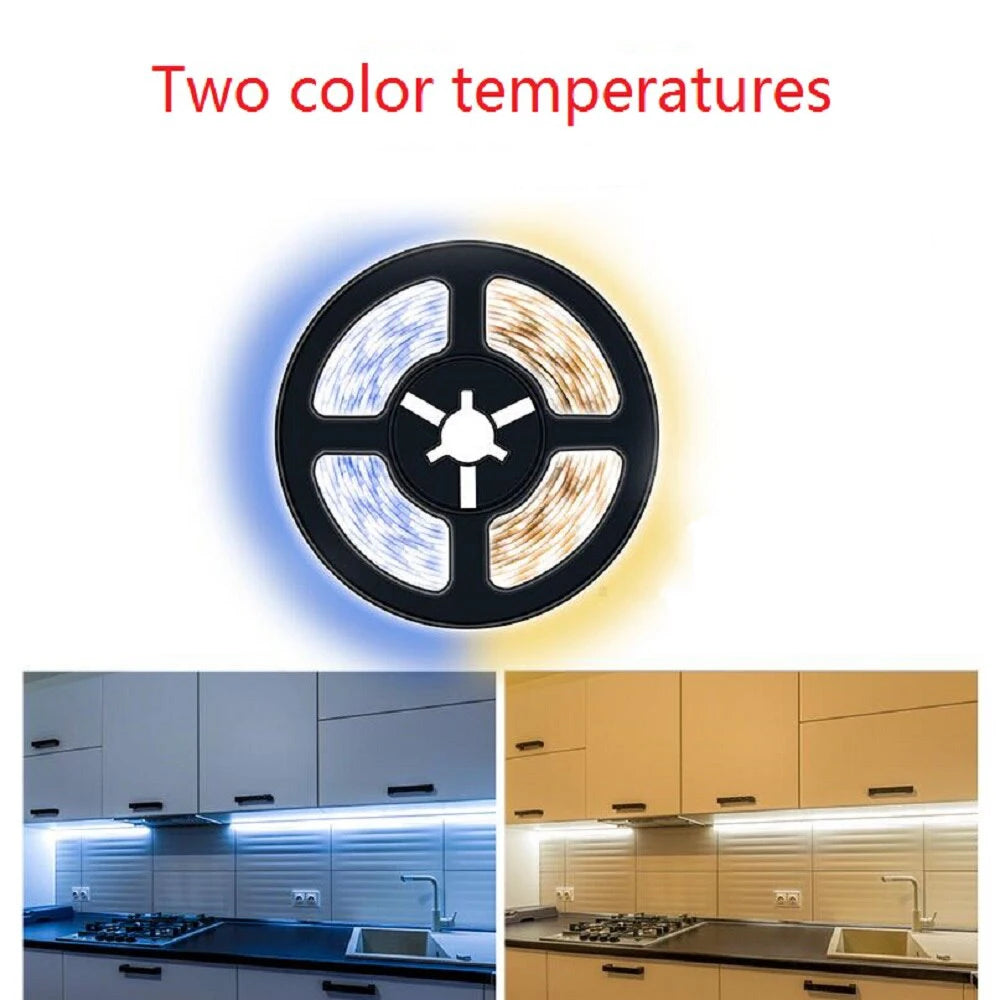 ruban led flexible blanc jaune bleu adhésif batterie 3000k moderne éclairage salon chambre 60leds