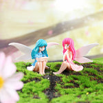 figurines fées décoratives dessin animé nouvelles années couleurs pastel vêtements ailes cheveux