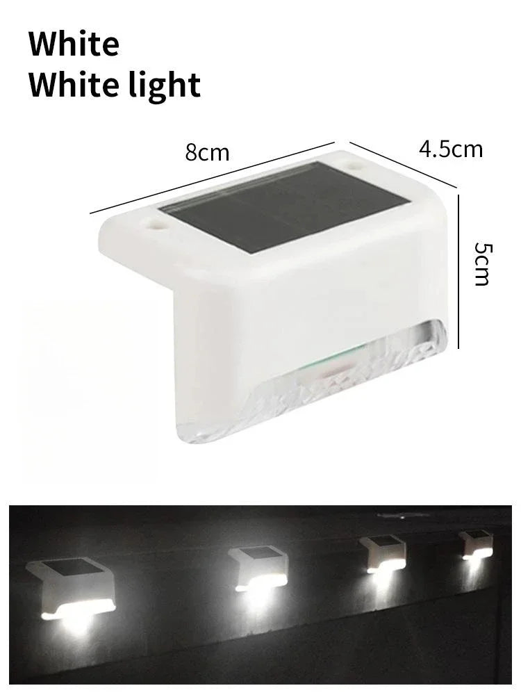 lampe d'escalier solaire moderne noire jaune adhésive extérieure 32pcs led ip66 étanche