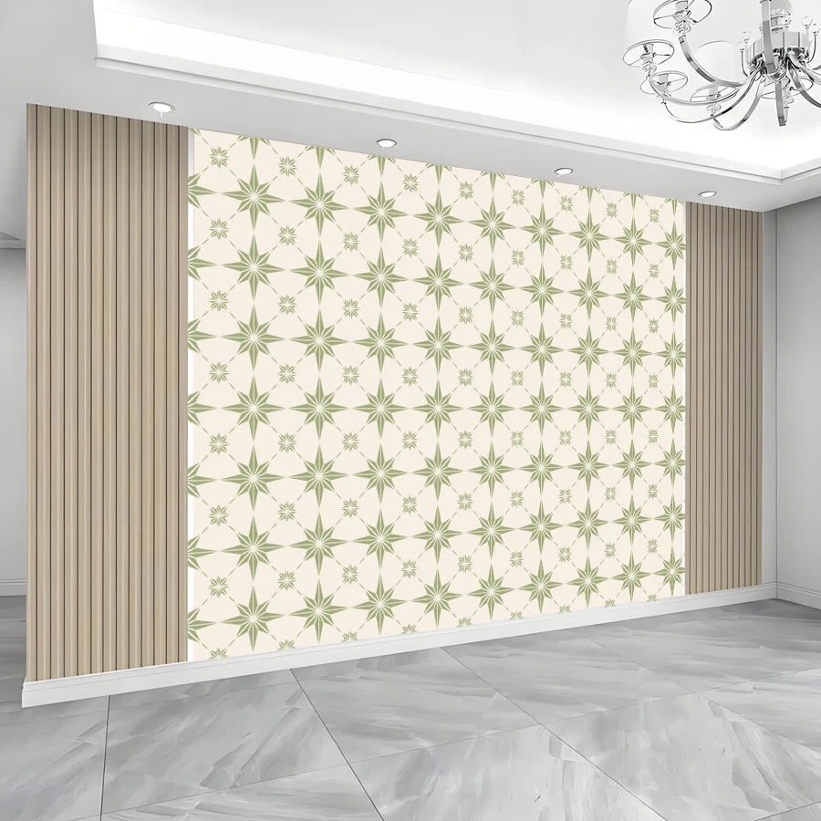 pochoir stencil étoile géométrique blanc moderne peinture mur sol décoration diy 30cm