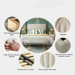 Matelas latex sur le lit en cuir blanc king size pour un confort optimal