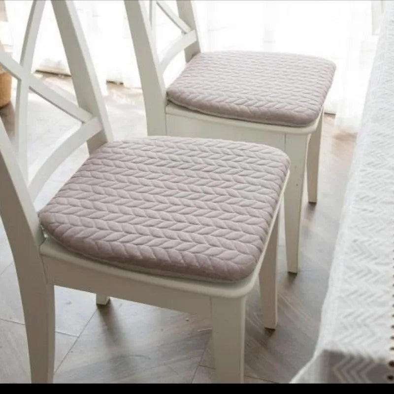 coussin chaise salle manger mousse mémoire forme motif feuilles vert gris